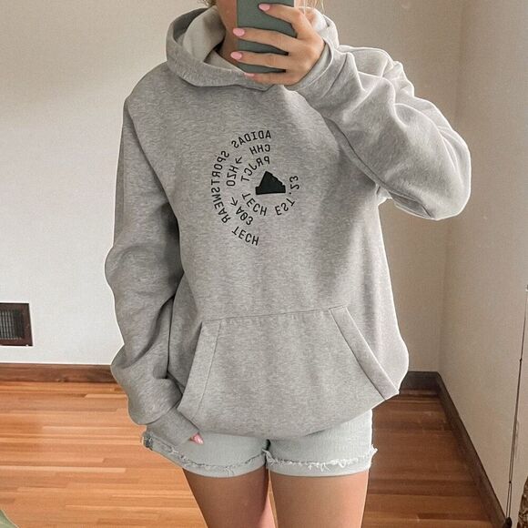 Adidas Sportwear Tech Grey Hoodie Size L - Picture 1 of 8